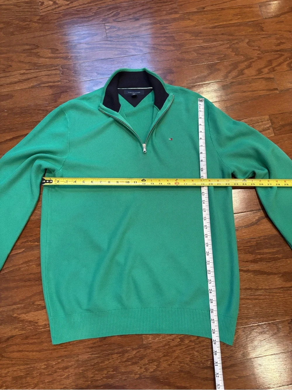 Tommy Hilfiger Men's Teal Zip-Neck Sweater